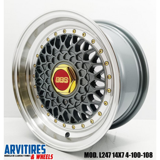 RIN 14X6 4-100/108 BBS GUNMETAL LIP GR MOD L247F