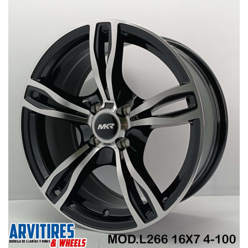 RIN 15X6 5 4-100 BLACK MACHINE FACE MOD L266