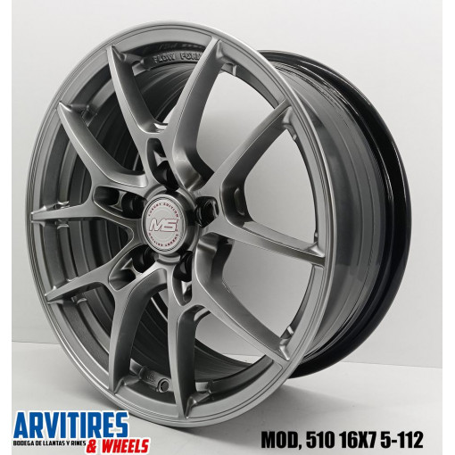 RIN 16X7 5-112 MS HYPER BLACK MOD 510