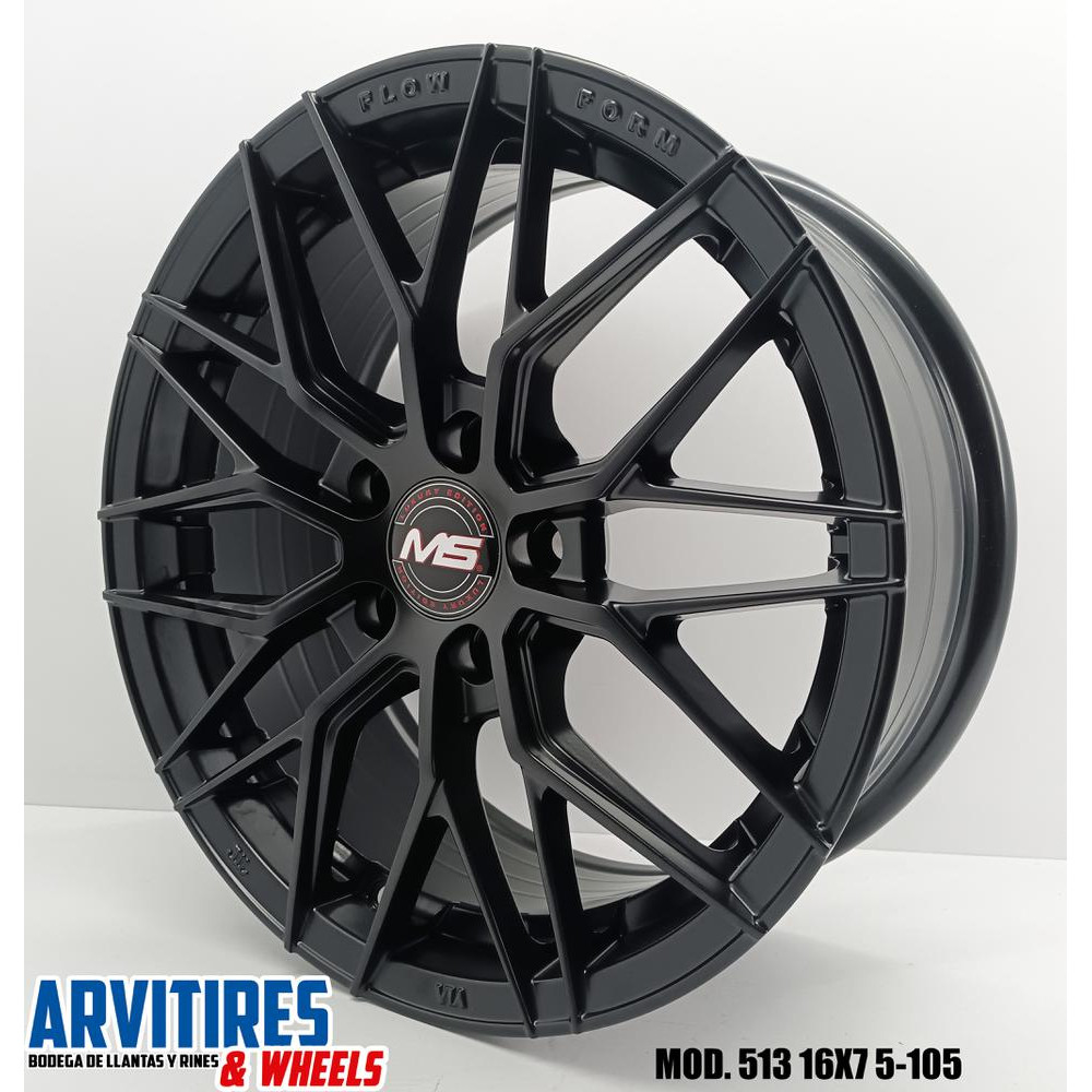 RIN 16X7 5-105 MS SATIN BLACK MOD 513