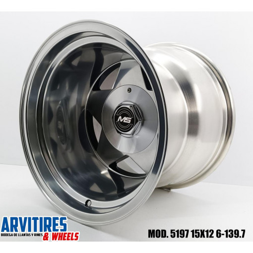 RIN 15X12 6-139 7 POLISHED BLACK MOD 5197