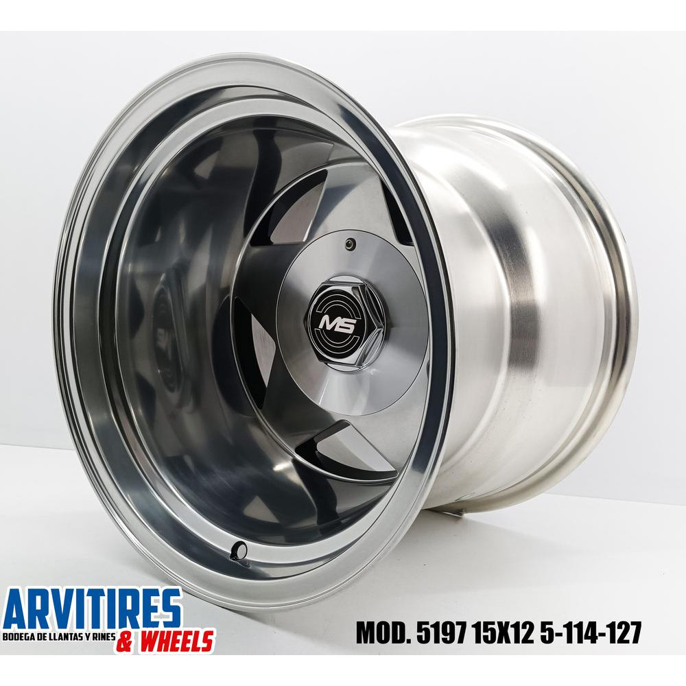 RIN 15X12 5-114/127 POLISHED BLACK MOD 5197