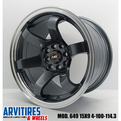 RIN 15X9 4-100/114 GUNMETAL MACHINE LIP MD 649F