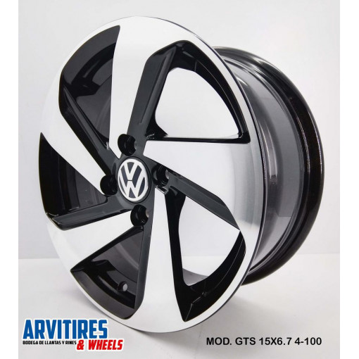 RIN 15X6 75 4-100 BLACK DIAMOND MOD GTS