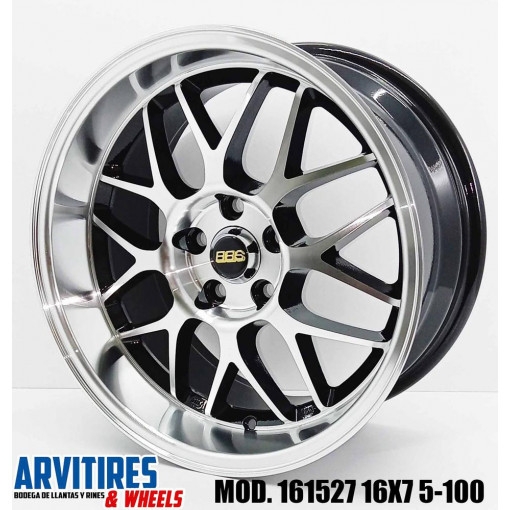 RIN 16X8 5-100 BLACK MACHINE FACE MOD 161527R