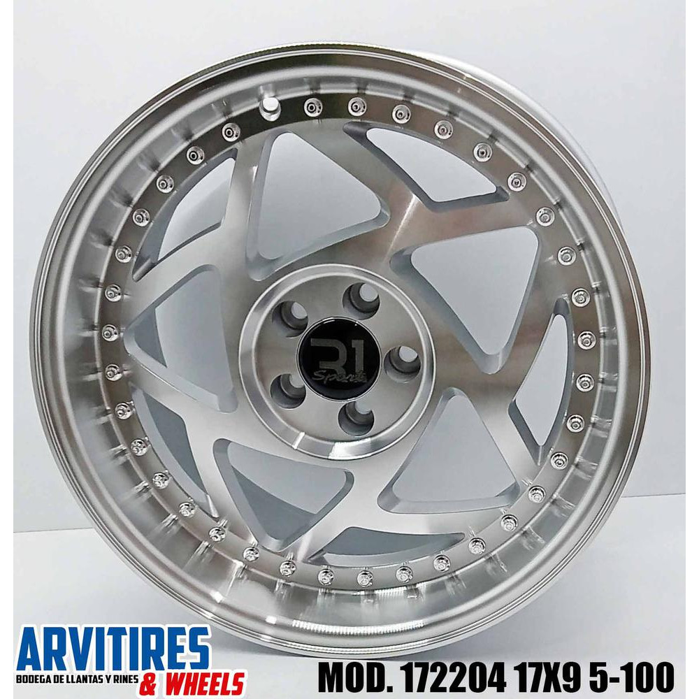 RIN 17X8 5-100 SILVER MF ML CHRM RIVTS MOD 172204F