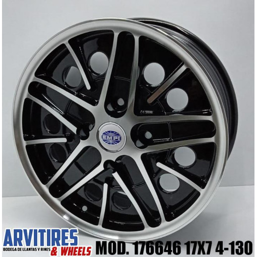 RIN 17X7 4-130 R1 BLACK MACHINE FACE MOD 176646