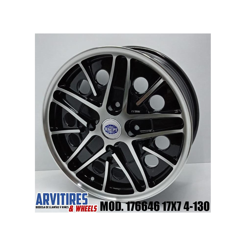 RIN 17X7 4-130 R1 BLACK MACHINE FACE MOD 176646