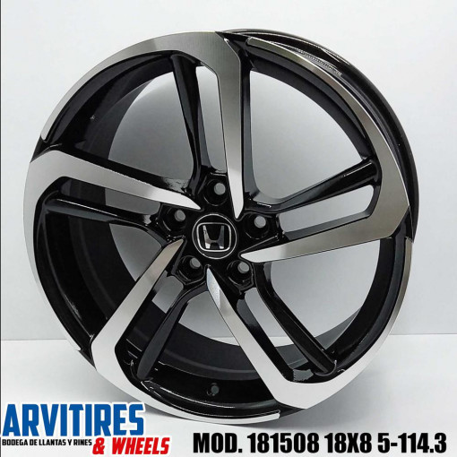 RIN 18X8 5-114 3 BLACK MACHINE FACE MOD 181508