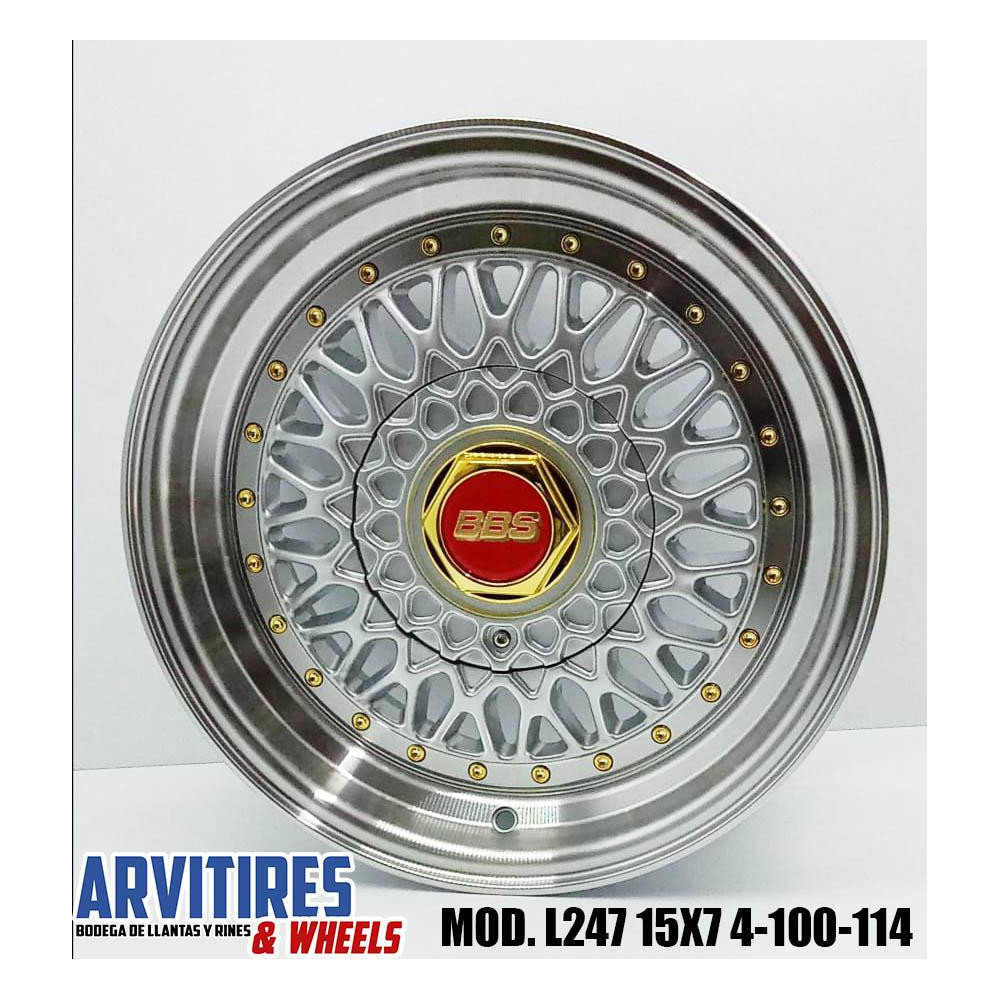RIN 15X7 4-100/114 BBS SILVER LIP PLSH GR MD L247F