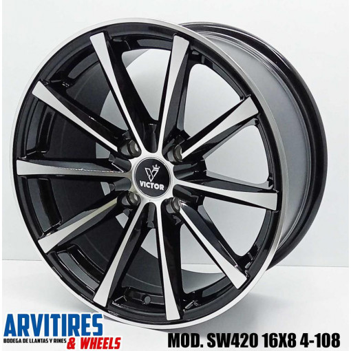 RIN 16*8 4/108 MKR BLACK MACHINE MOD  SW420