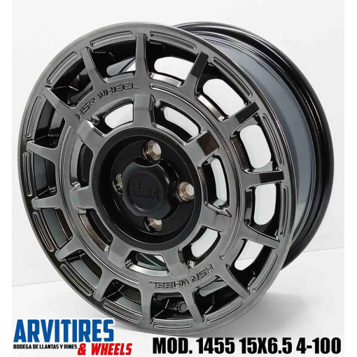 RIN 15X6 5 HYPER BLACK BLACK CENTER MOD 1455