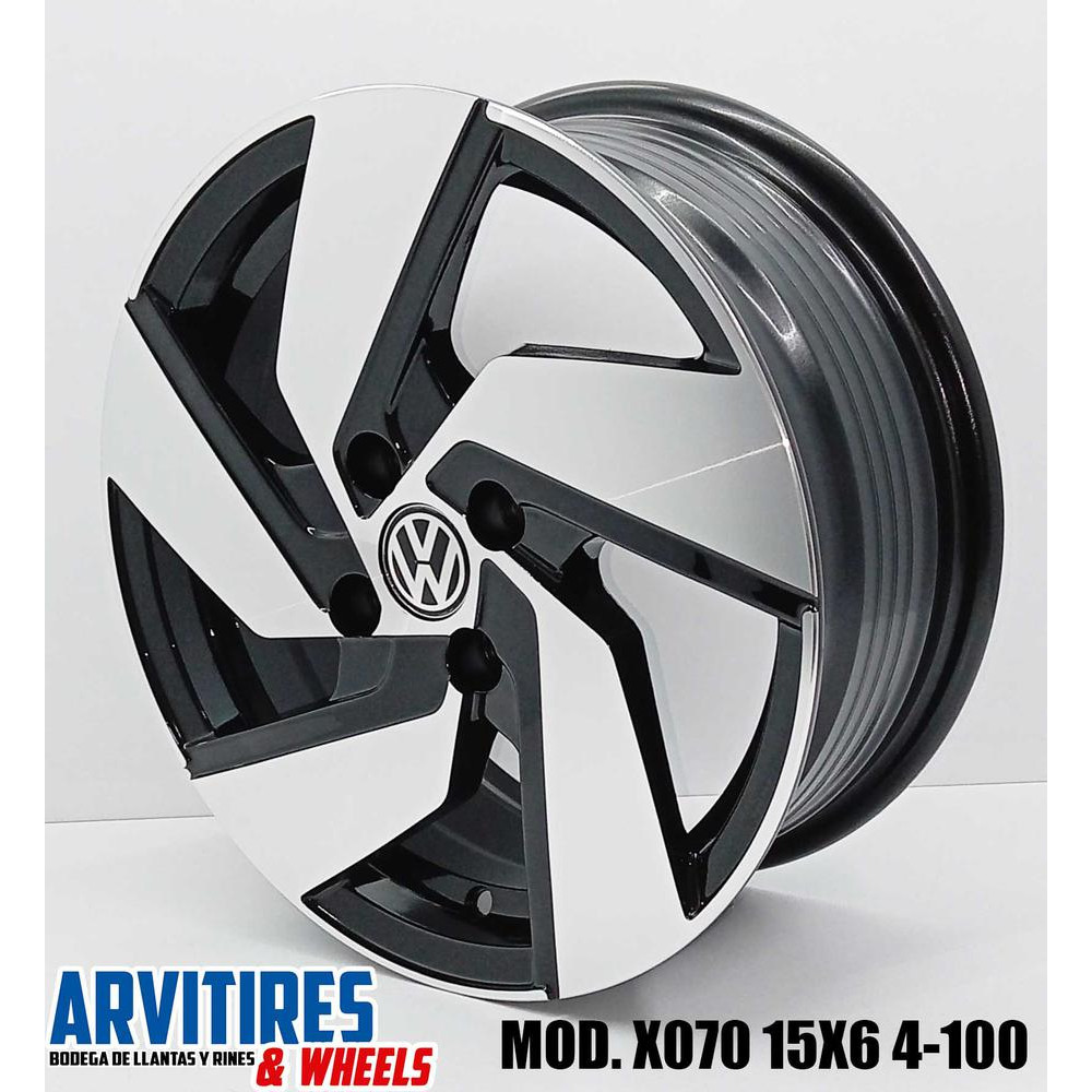 RIN 15X6 4-100 MKR BLACK MACHINE FACE MOD X070