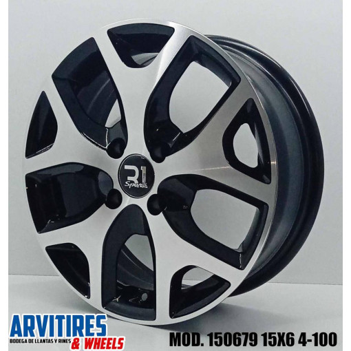 RIN 15X6 4-100 BLACK MACHINE FACE MOD 150679