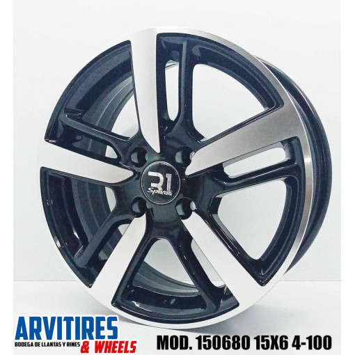 RIN 15X6 4-100 BLACK MACHINE FACE MOD 150680