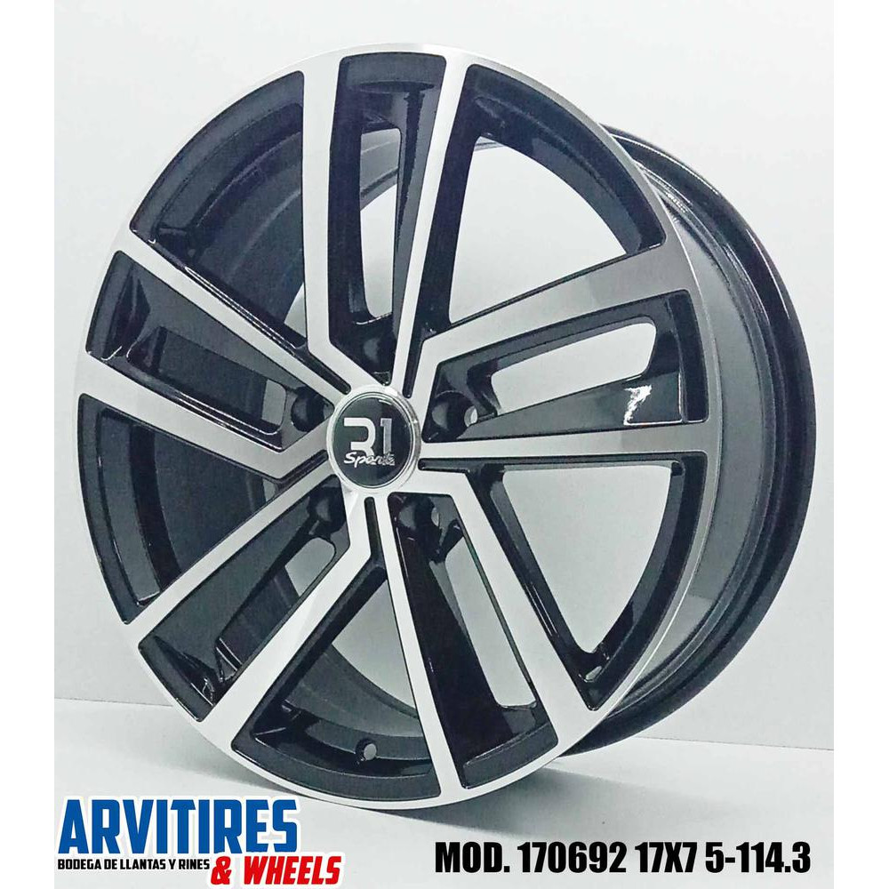 RIN 17X7 5-114 R1 BLACK MACHINE FACE MOD 170692