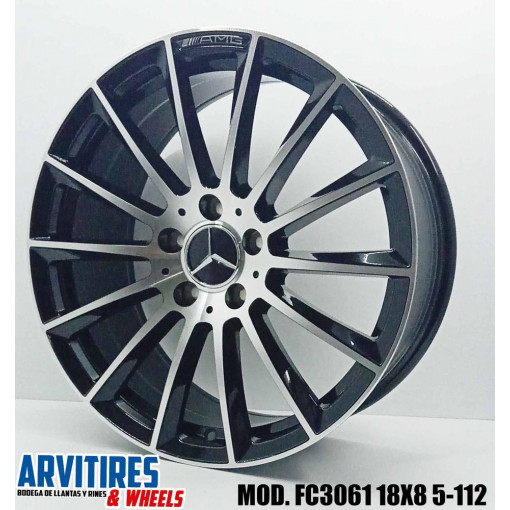 RIN 18x8 5-112 BLACK MACHINE FACE MOD FC3061