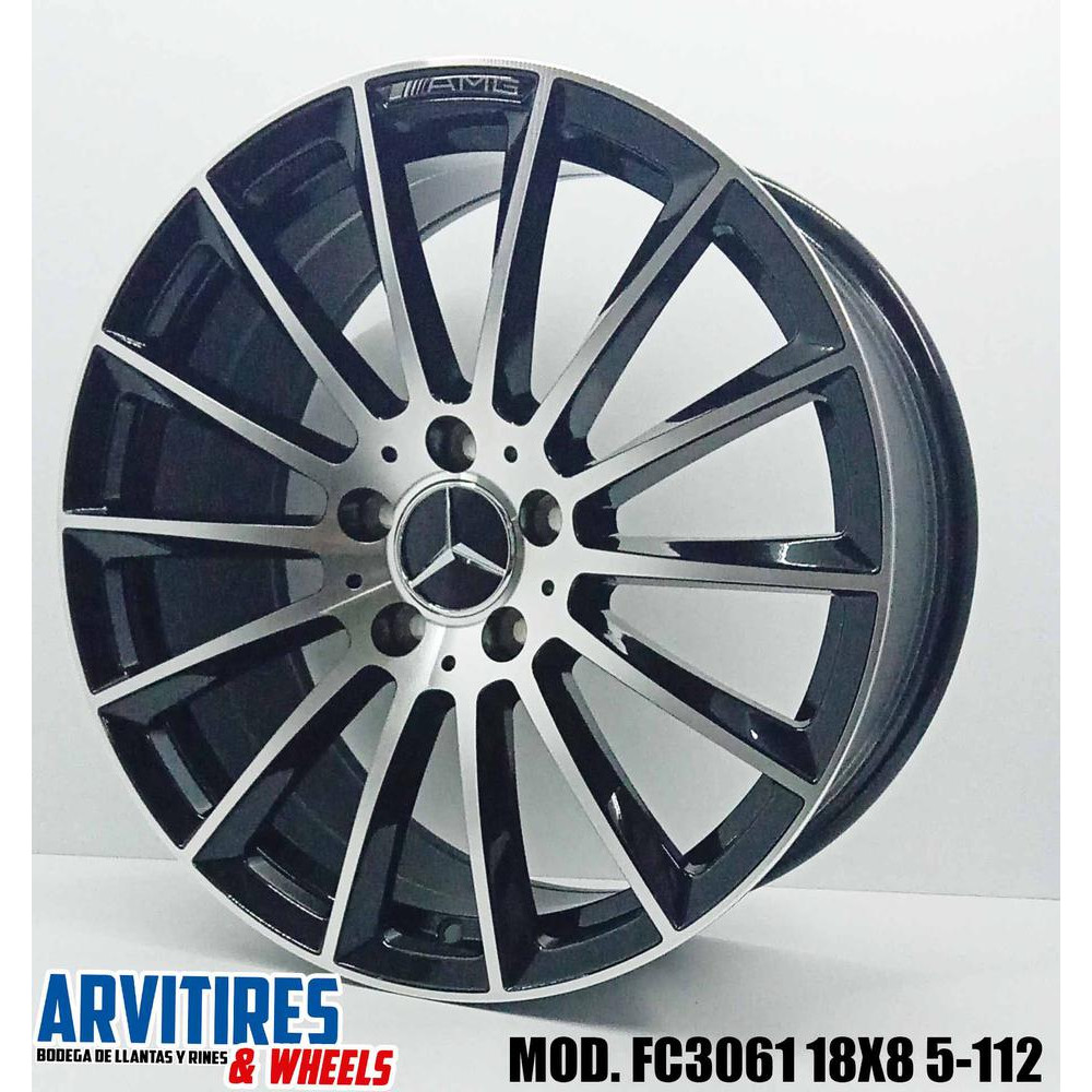 RIN 18x8 5-112 BLACK MACHINE FACE MOD FC3061