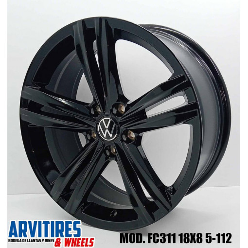 RIN 18X8 5-112 FLOW FORMING BLACK MOD FC3111