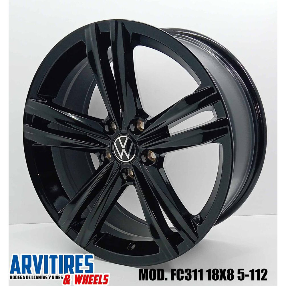 RIN 18X8 5-112 FLOW FORMING BLACK MOD FC3111