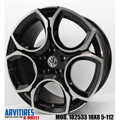 RIN 18X8 5-112 BLACK MACHINE FACE MOD 182533