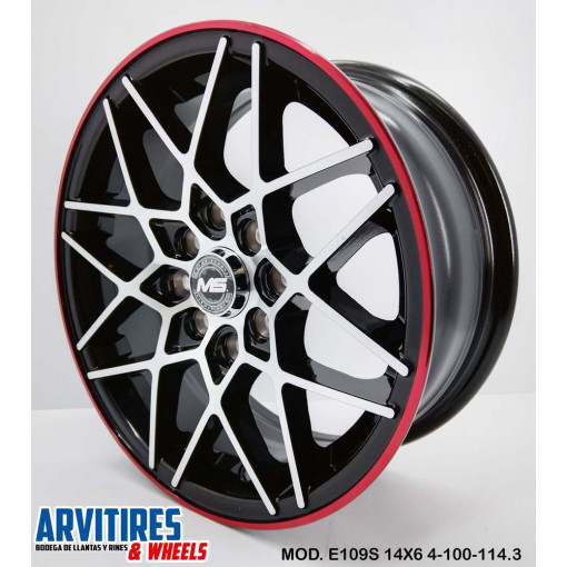 RIN 14X6 4-100/114 3 BMF RED LINE MOD E109S