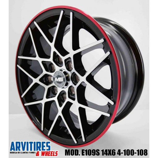 RIN 14X6 4-100/108 BMF INNER RED LINE MOD E109S