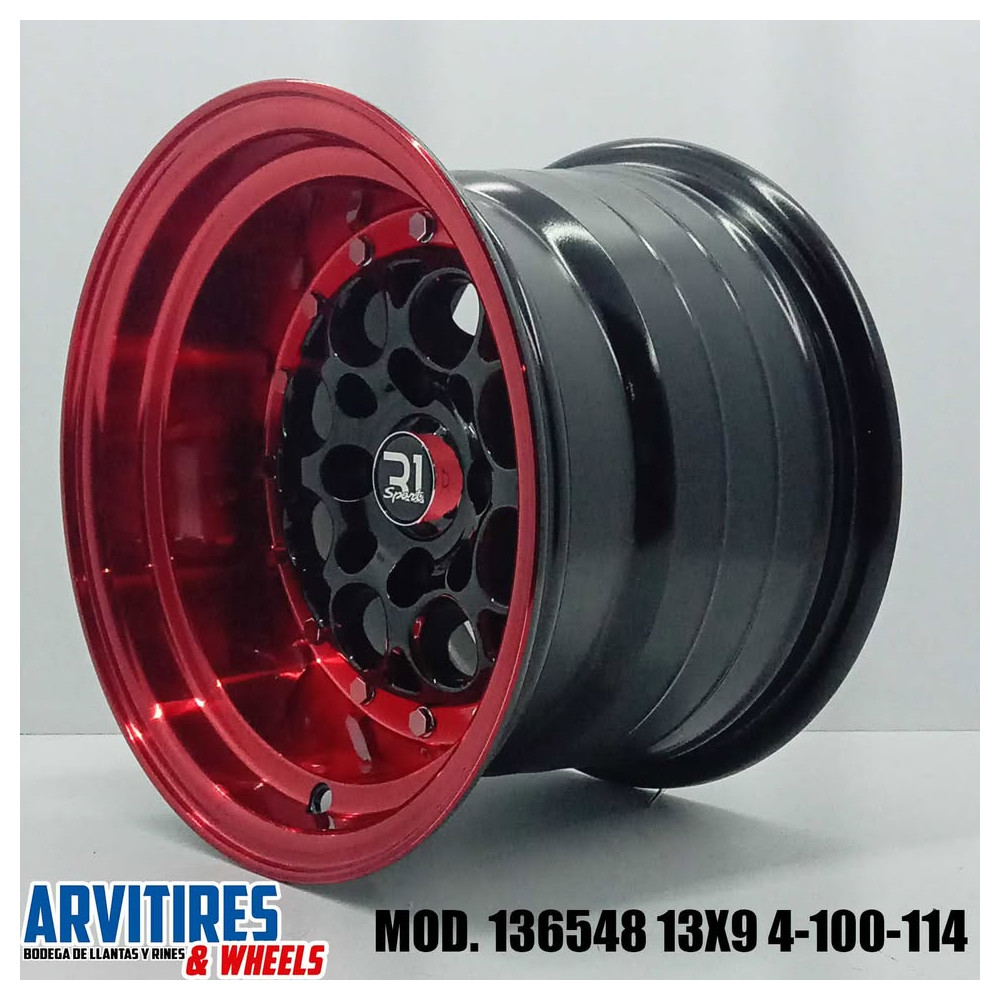 RIN 13X9 4-100/114BM LIP RED CHRM RVTS MD 136548R