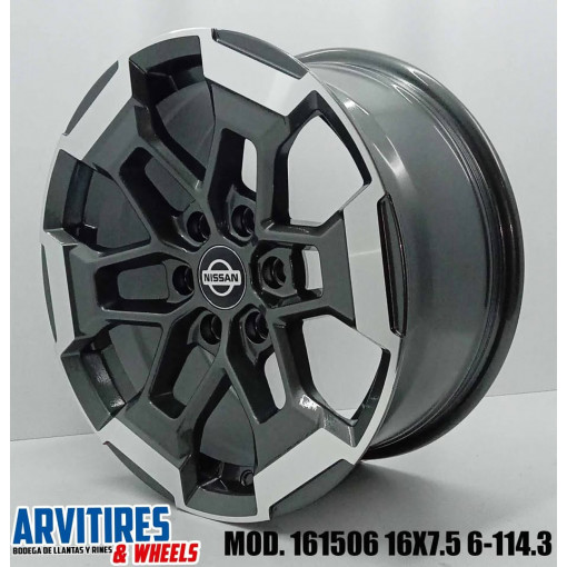 RIN 16X7 5 6-114 GUNMETAL MACHINE FACE MOD 161506