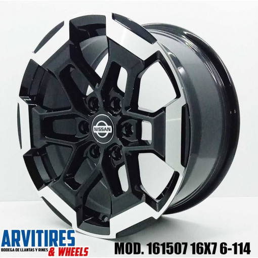 RIN 16X7 5 6-114 BLACK  MACHINE FACE MOD 161507