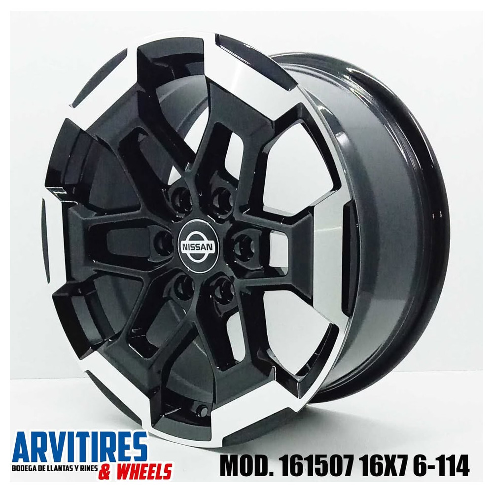 RIN 16X7 5 6-114 BLACK  MACHINE FACE MOD 161507
