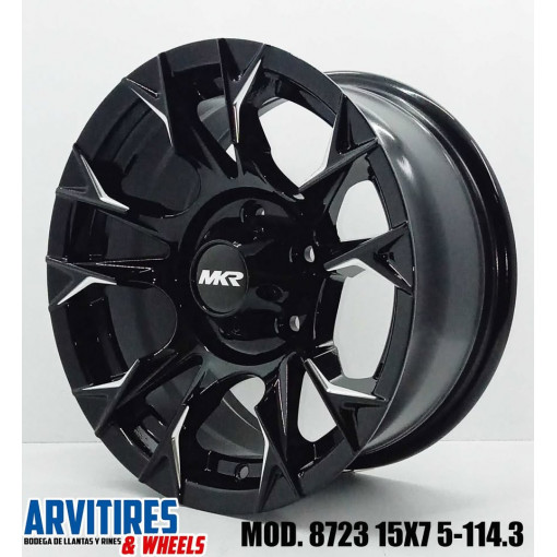 RIN 15X7 5-114 MKR BLACK MACHINE SILVER MD 8723