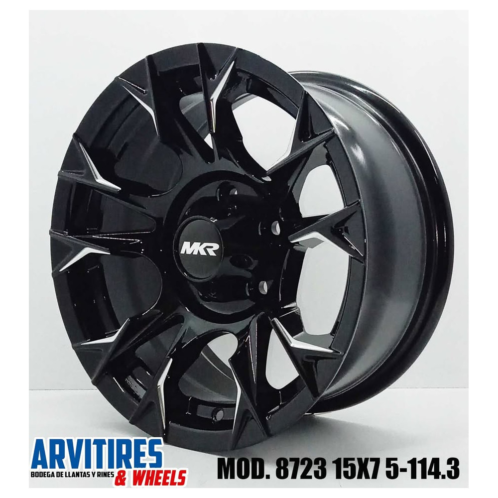 RIN 15X7 5-114 MKR BLACK MACHINE SILVER MD 8723