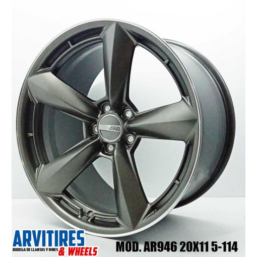RIN 20X11 5-114 MATTE ANTHRACITE W/MACH MD AR946R