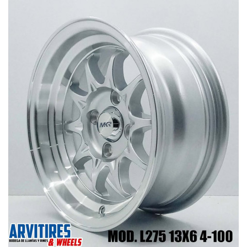 RIN 13X6 4-100 MKR SILVER LIP POLISH MOD L275 