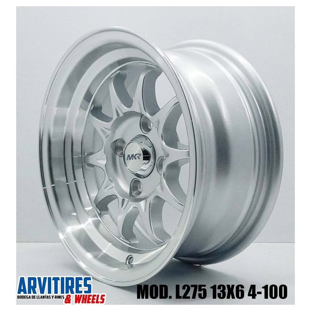 RIN 13X6 4-100 MKR SILVER LIP POLISH MOD L275 