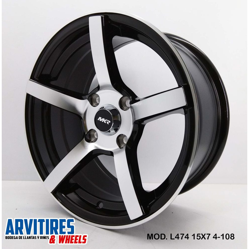 RIN 15X7 4-108 MKR BLACK MACHINE FACE MOD L474