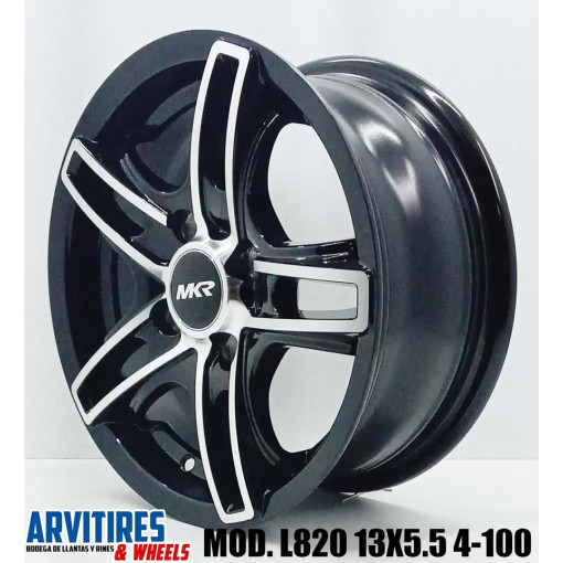 RIN 13X5 5 4-100 MKR BLACK MACHINE FACE MOD L820