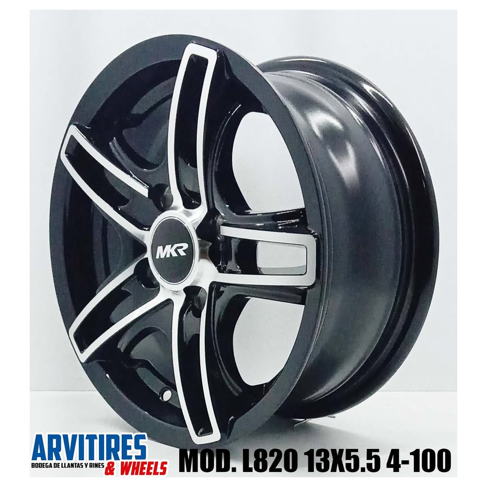 RIN 13X5 5 4-100 MKR BLACK MACHINE FACE MOD L820