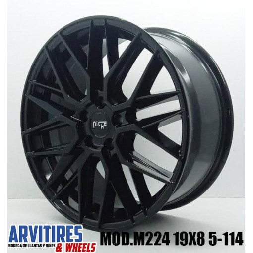RIN 19X8 5 5-114 GLOSS BLACK MOD M224-GAMMA
