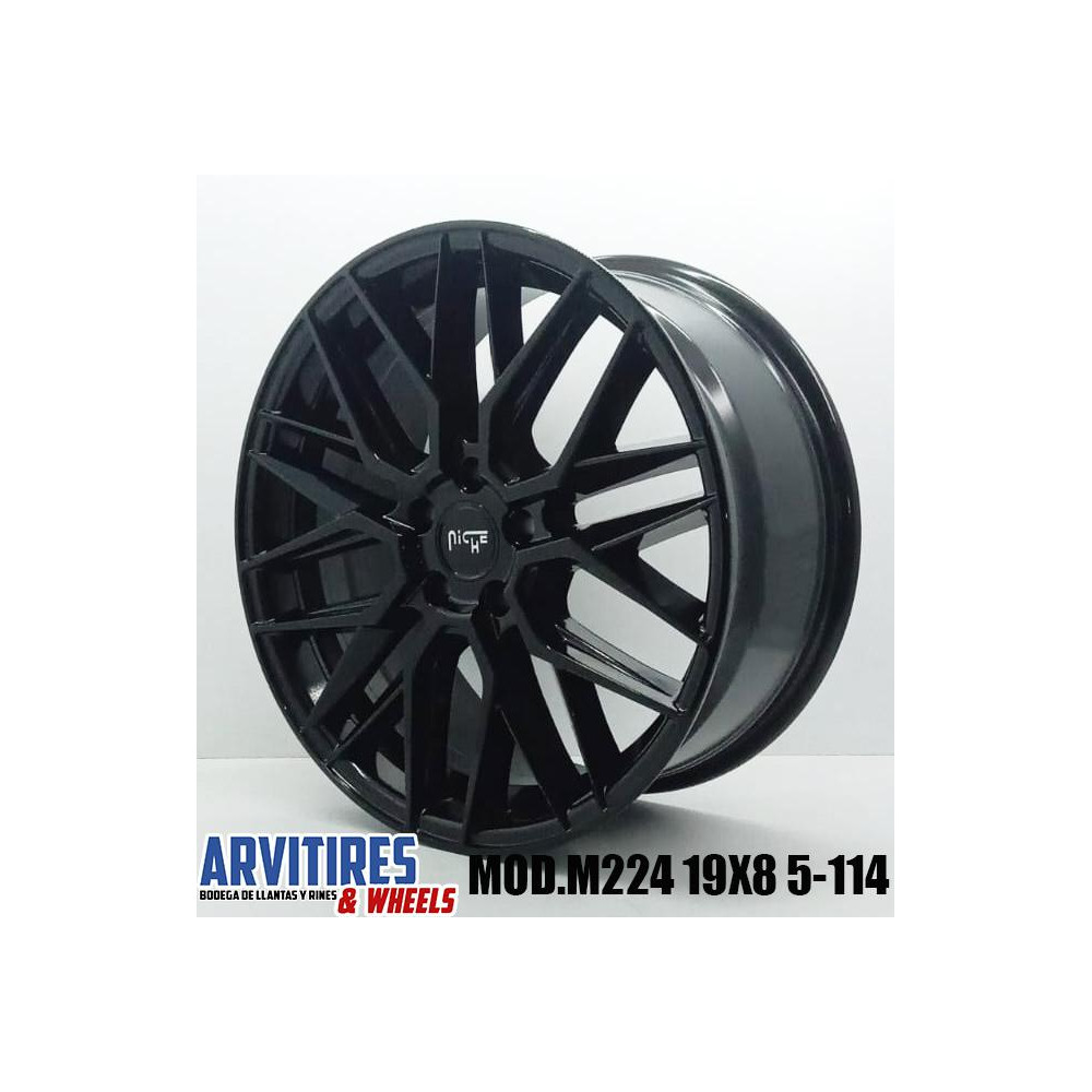 RIN 19X8 5 5-114 GLOSS BLACK MOD M224-GAMMA