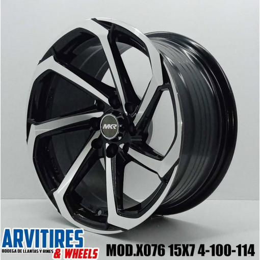 RIN 15X7 4-100/114 3 BLACK MACHINE FACE MOD X076