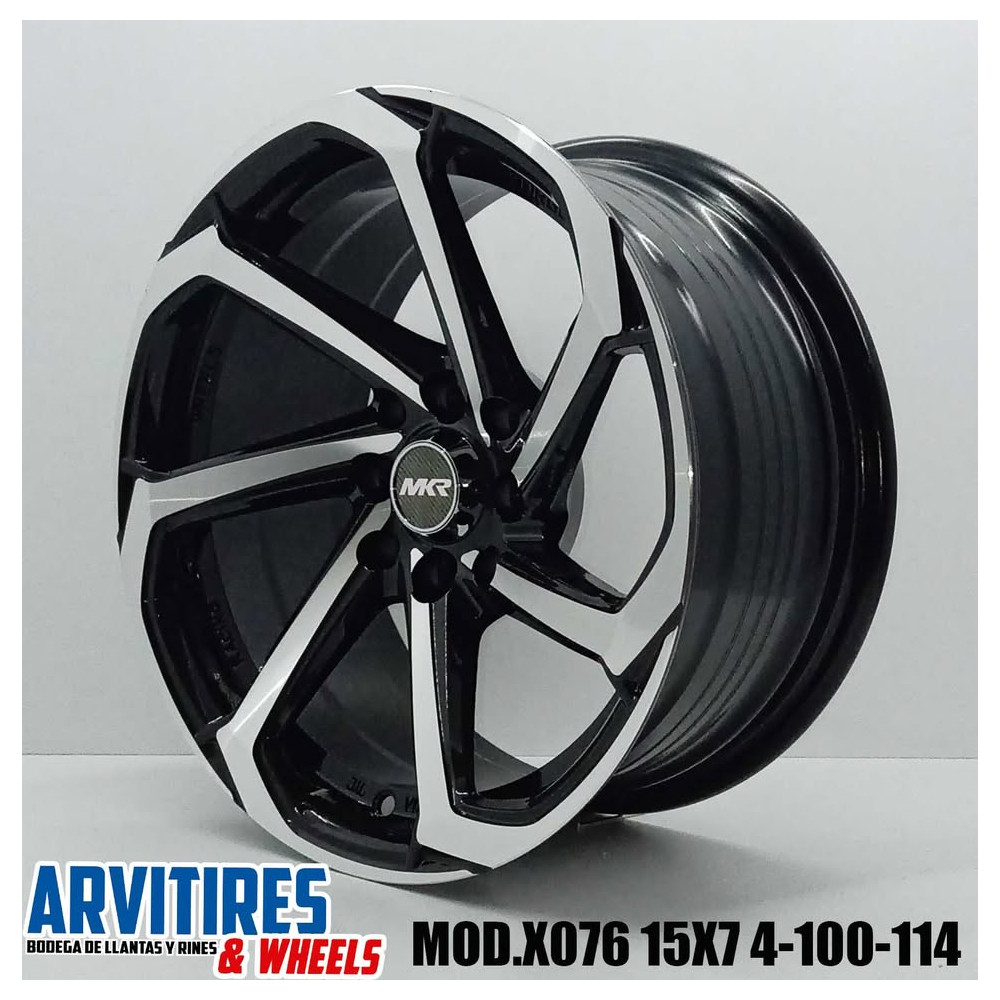 RIN 15X7 4-100/114 3 BLACK MACHINE FACE MOD X076