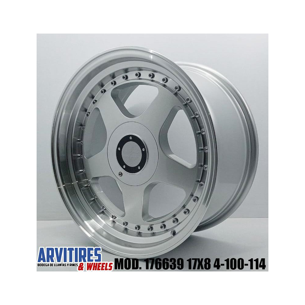 RIN 17X8 5 4-100/114 R1 SILVER MCH LIP MOD 176639R