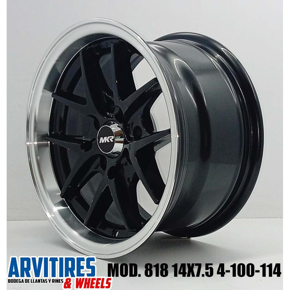 RIN 14X7 5 4-100/114 BLACK MACHIEN LIP MOD 818