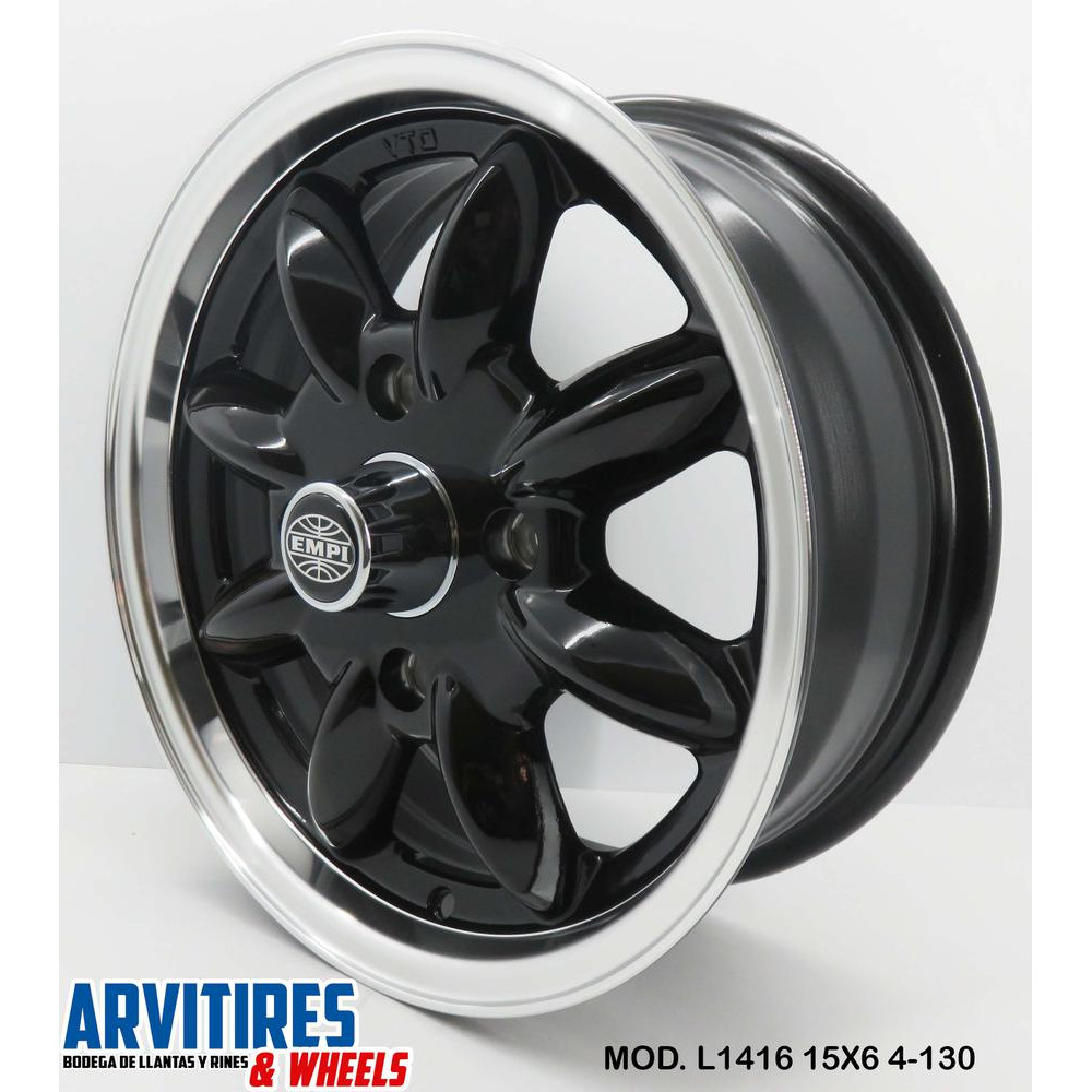 RIN 15X6 4-130 MKR BLACK MACHINE FACE MOD L1416