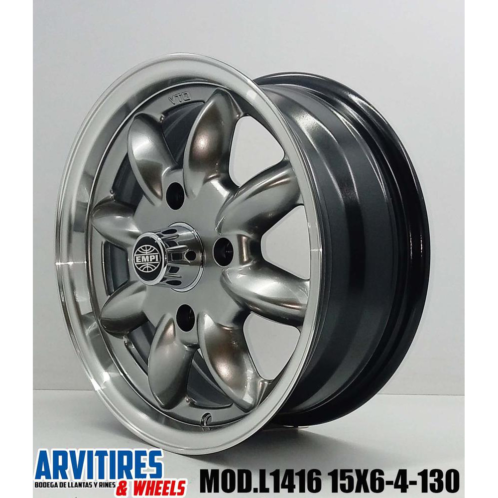 RIN 15X6 4-130 MKR HYPER BLACK MACH LIP MOD L1416