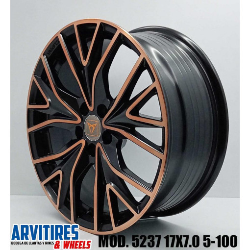 RIN 17X7 5-100 SATIN BLK MLL SPOC COP COUT MD 5237