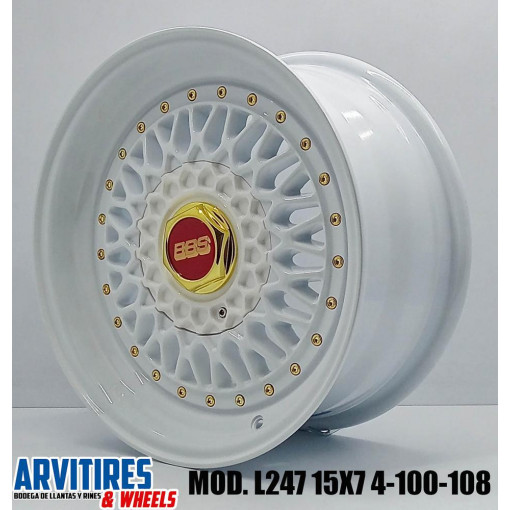 RIN 15X7 4-100/108 WHITE GOLD RIVETS GH MOD L247F