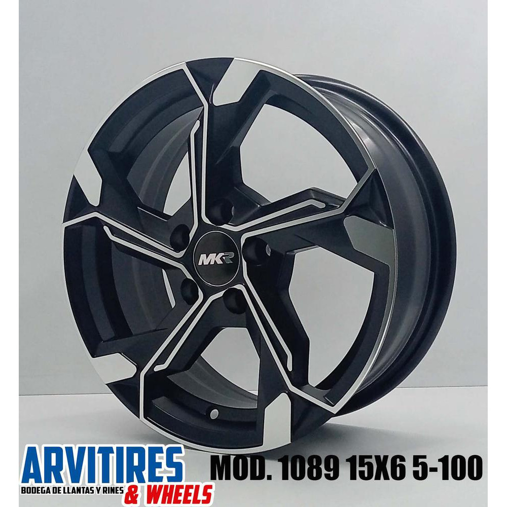 RIN 15X6 5-100 MATT BLACK MACHINE FACE MOD 1089